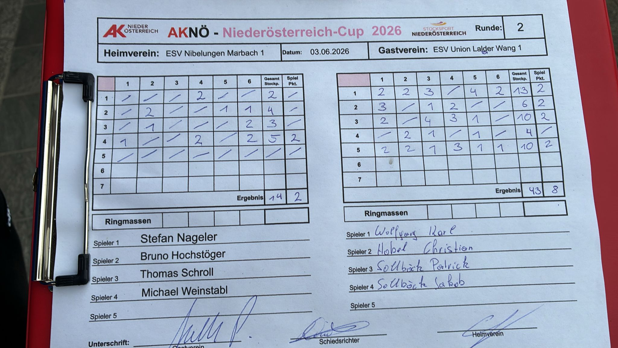 Marbach gegen Wang