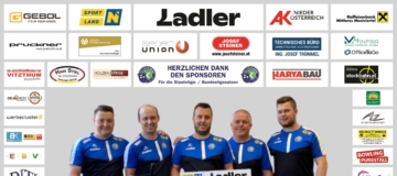 Sponsorenwand mit Team 2026