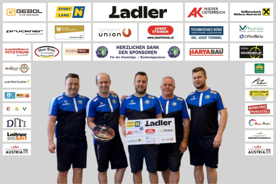 Sponsorenwand mit Team 2026